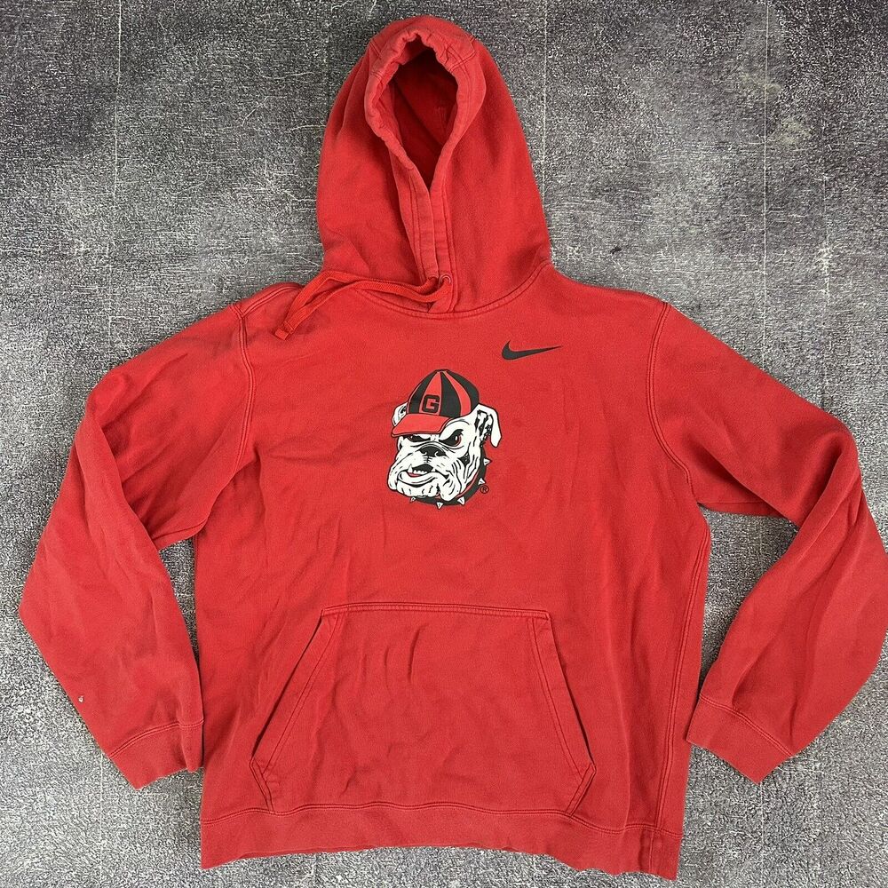 Men's Nike Sportswear Georgia Bulldogs Uga Dog Hoodie Pullover Sweatshirt Sz L